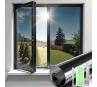 Teppd-Film Fenêtre Anti-Regard, Film Miroir Pour Fenêtre Sans Tain, Anti-Uv Anti Chaleur Protection Solaire Non Adhésif Film Électrostatique Vitre Pour Maisons Et Bureaux¿Noire-Argent, 44.3x200cm¿