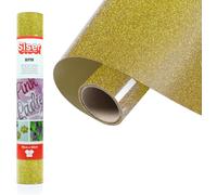 Teppd-® Glitter Or 30 Cm X 0,5 M, Vinyle Thermotransférable Thermocollant Pailleté Pour La Personnalisation Des Tissus, Vêtements Et Accessoires, Loisirs Créatifs, Facile À Couper