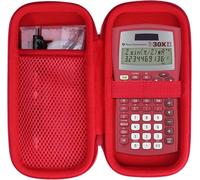 Teppd-Hard Étui De Protection Compatible Avec Texas Instruments Tex-Ti36xpro/ Ti-30xb/ Ti-30 Xiis Fc/Ti-30xs/ Ti 30x Pro/Ti-30xiib/ Ti30xa Calculatrice Scientifique (Rouge)