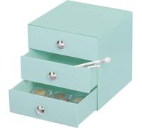 Teppd-Idesign Drawers Organisateur Maquillage, Boite De Rangement En Plastique Pour Cosm¿¿Tiques, Maquillage, Etc., Boite Tiroir ¿¿ 3 Tiroirs,Vert Menthe