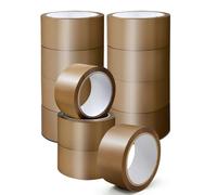 Teppd-K-Mart Lot De 12 Rouleaux De Ruban Adhésif Industriel Marron À Faible Bruit ¿ 48 Mm X 66 M ¿ Ruban Adhésif Marron Sécurisé Pour Emballage De Boîte, Boîtes De Déménagement, Ruban Adhésif Solide