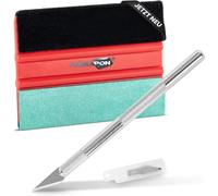 TEPPD-® Kit de raclette pour film - Kit d'outils de film de qualité supérieure avec couteau de précision et raclette 2 en 1 - Scalpel avec raclette pour professionnels - Pour films de fenêtre, films