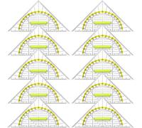 Teppd-Lot De 10 Triangles De Géométrie Transparent Équerres Géométriques Flexible Pour Dessiner Des Cercles Pour Les Étudiants Bureau Designer Peinture