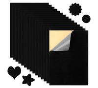 Teppd-Lot De 15 Noire Feuilles De Feutre Autocollantes, 30x21cm Velours Auto-Adhésif Feuilles Adhésives En Feutre Pour Boite À Bijoux, Revêtement De Tiroir Et Travaux Manuels