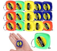 Teppd-Lot De 16 Mini Mètre Ruban Rétractables De 100 Cm - Petit Mètre Ruban Pour Porte-Clés - Cadeau Ingénieur - Design Facile À Rétracter Pour La Taille, Les Vêtements, La Poitrine, Le Tour De Tête,