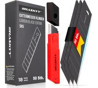 Teppd-Lot De 50 Lames De Cutter Sécables Sk5 - 18 Mm - En Acier Au Carbone - Pour Cutter À Moquette - Noir - Extrêmement Tranchantes