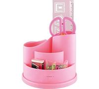 Teppd-Organisateur De Bureau Avec Des Ciseaux De Sécurité (Pas Aigu), Règle, Gomme, Trombones Inclus - Papeterie Organisateur/Bureau Ranger/Stylo Ranger/Stylo Organisateur Ensemble (Ex8286 Rose)