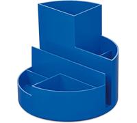 Teppd-Organisateur De Bureau Rundbox 140x125mm Organiseur Stylé À 6 Compartiments Pour Ranger Stylos, Ciseaux Et Carte De Notes Rangement Pratique Pour Le Bureau Bleu