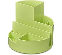 Teppd-Organiseur De Bureau Rundbox 140 X 125 Mm Organiseur Élégant Avec 6 Compartiments Pour Ranger Stylos, Ciseaux Et Cartes De Notes Rangement Pratique Pour Bureau Et Bureau Vert