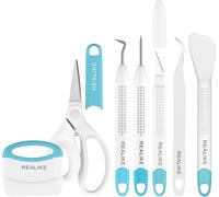Teppd-Outils De Désherbage Pour L'artisanat De Vinyle Kit D'accessoires De Base Pour Cricut Silhouette Grattoir De Désherbage Spatule Pince À Épiler Ciseaux Outils De Base Bundle Pour La Couture