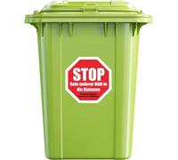 Teppd-P028 Lot De 2 Autocollants Pour Poubelle Biologique - Remarque : Résistant Aux Intempéries - Éliminer Correctement Les Déchets Biologiques - Éviter Les Amendes - Allemand/Anglais (Variante