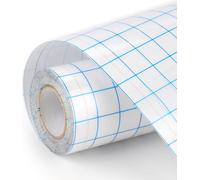 Teppd-Papier Transfert Pour Vinyle Adhesif 30.5cm X 500cm Avec Grille D'alignement Transparente Pour Cricut Silhouette Cameo Adapté À Décorations De Fête Gobelets Fenêtres Et Autocollants (Treillis B