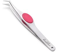 Teppd-Pince À Épiler Haute Précision À Pointe Coudée Avec Prise Coussinée - Pince À Épiler Artisanale De 12 Cm Pour La Couture, Le Perlage Et Le Bricolage - Pointes Non Dentelées, Acier Inoxydable