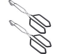 TEPPD-Pince-ciseaux en acier inoxydable, Lot de 2 Noir 28 cm Pince Barbecue Longue, Pinces de Ciseaux de Barbecue, Pince Retourne Saucisse, Résistantes à la Chaleur, Pince de Cuisine