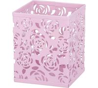 Teppd-- Pot À Crayon B003-P, Organisateur De Rangement En Fer Rose, Accessoire Pour Stylos Et Fournitures, Idéal Pour École, Maison Ou Bureau, Design Compact Et Élégant