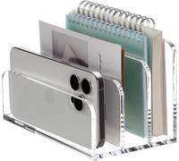 Teppd-Présentoir À Cartes, En Acrylique, Pour Notes, Cartes De Visite Et Cartes Postales, Avec 3 Compartiments Pour Plus D'espace De Rangement, Élégant Organisateur De Bureau
