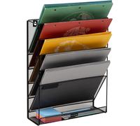 Teppd-Rangement Vertical De Fichiers À 5 Niveaux, Organiseur De Bureau, Support Mural, Bureau, Maille Métallique, 32,75 (L) X 10,2 Cm (L) X 40,6 Cm (H), Noir