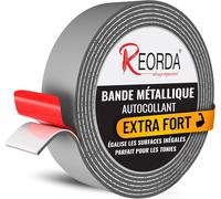 Teppd-Reorda® Bande Métallique Auto-Adhésive Grise Idéale Pour Figurines Tonies® & Étagères (Extra Fort) - Ruban Pour Aimants I Bande De Fer Ruban Ferreux