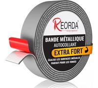 Teppd-Reorda® Bande Métallique Auto-Adhésive Grise Idéale Pour Figurines Tonies® & Étagères (Extra Fort) - Ruban Pour Aimants I Bande De Fer Ruban Ferreux