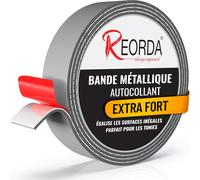 Teppd-Reorda® Bande Métallique Auto-Adhésive Grise Idéale Pour Figurines Tonies® & Étagères (Extra Fort) - Ruban Pour Aimants I Bande De Fer Ruban Ferreux
