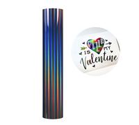 Teppd-Rouleau Vinyle Adhésif - 30cm×304cm Holographique Chromée Bleu Repositionnable Film Auto-Adhésif Pour Couper Et Silhouette Cameo, Appliqué Dans Les Travaux Manuels Et La Décoration De La Maison