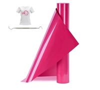 Teppd-Rouleau Vinyle Thermocollant Rose Pour Tissus 30,5 Cm X 377 Cm Avec Outil Désherber, Flex Thermocollant Pour Tissus, Cricut Et Découpe Silhouette (Rose Rouge)