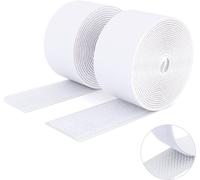 Teppd-Ruban Adhésif Double Face À Crochets Et À Boucles, 50mm X 3m Ruban Adhésif Autocollant, Bandes Robustes, Ruban À Emboîtement Pour Cadres De Photos, Moustiquaires, Tapis, Bricolage - Blanc