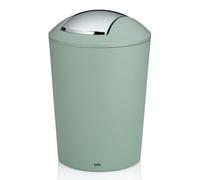 Teppd-Seau À Couvercle Basculant Vert, Seau À Cosmétique 5l Avec Couvercle Basculant, Plastique, Marta, Poubelle Salle De Bains Vert Jade Mat
