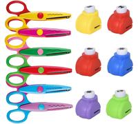 Teppd-Set De Ciseaux,6 Pièces Ciseaux De Bricolage Avec 6 Perforatrices À Papier,Ciseaux Et Perforatrices À Papier,Pour, Débutants, Bricolage L'artisanat La Conception Créative