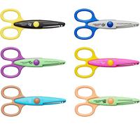 Teppd-Set De Ciseaux Cranteurs Pour Enfant, 6 Pièces, Longueur Totale: 13 Cm, Pour Droitiers Et Gauchers, + 4 Ans, Lames En Acier Inoxydable/Poignées En Plastique, Multicolore, Kidzors, 1003730