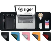 Teppd-Sigel Sa604 Sous-Main Végétalien, Portable, En Cuir Pu, Antidérapant, Essuyable, Double Face, 80 X 30 Cm, Noir