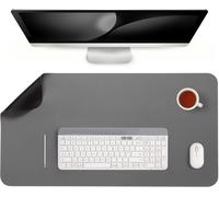 TEPPD-Sous-main, Tapis de Bureau Antidérapant Double Face Sous Main bureau Cuir Bloc-notes de Bureau étanche pour le Bureau et la Maison(Gris Noir, 33 x 60 cm)