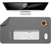 TEPPD-Sous-main, Tapis de Bureau Antidérapant Double Face Sous Main bureau Cuir Bloc-notes de Bureau étanche pour le Bureau et la Maison(Gris, 33 x 60 cm)