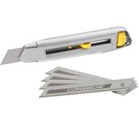Teppd-Stanley Couteau 7-10-018 ""Interlock Snap Off Avec 5 Lames En Carbure, Gris / Jaune, 18 Mm