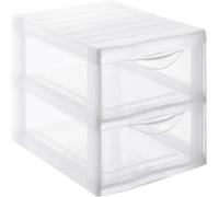 Teppd-Sundis Orgamix, Petite Tour De Rangement En Plastique Transparent, 2 Tiroirs Format Papier A4, Hauteur 25,5 Cm, Superposable, Idéale Rangement Bureau, Cours, Documents, Fournitures