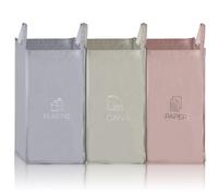 TEPPD-Système de tri sélectif à 3 compartiments, empilable, pour la cuisine, 3 compartiments, système de recyclage, système de tri sélectif, pour papier, plastique et verre