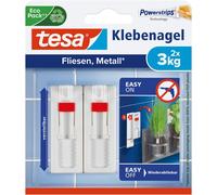 Teppd-Tesa Clou Adhésif Ajustable Pour Carrelage & Métal 3kg - Clou Autocollant Pour Surfaces Lisses Et Solides Dans Les Salles De Bains Et Cuisines - 2 Clou Adhésif Ajustable Pour Une Capacité De 3