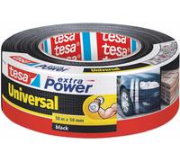 TEPPD-tesa extra Power Universal Ruban Adhésif Toile - Tenue extra forte - Duct Tape pour les Réparations, la Fixation, l'Étanchéité et plus Encore - Noir - 1 Rouleau - 50 m x 50 mm