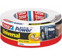 Teppd-Tesa Extra Power Universal Ruban Adhésif Toile - Tenue Extra Forte - Duct Tape Pour Les Réparations, La Fixation, L'étanchéité Et Plus Encore - Blanc - 1 Rouleau - 50 M X 50 Mm