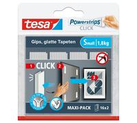 Teppd-Tesa Powerstrips Click - Pastilles Adhésives À Clipser Et Déclipser Pour Cadres Et Décorations Murales Sans Percer - Pastilles Adhésives À Clipser Avec Système On Et Off - Small - 16 X 2 Pièces
