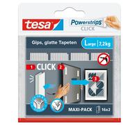 Teppd-Tesa Powerstrips Click - Pastilles Adhésives À Clipser Et Déclipser Pour Cadres Et Décorations Murales Sans Percer - Pastilles Adhésives À Clipser Avec Système On Et Off - Large - 16 X 2 Pièces