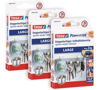 Teppd-Tesa Powerstrips Languettes Amovibles Large - Fixation Extra Forte - Languettes Adhésives Pour Surfaces Lisses - Soutient Un Poids Maximum De 2.0 Kg - 3 Paquets De 10 Languettes