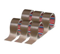 TEPPD-tesapack 4280 Ruban Adhésif d'Emballage Universel en PP en Lot de 6 pour Colis et Cartons - Brun - 6 Rouleaux de 66 m x 50 mm Chacun