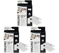 Teppd-Velcro Marque Lot De 2 Bandes Adhésives Blanches 50mm X 100mm, Paquet De 3