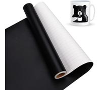 Teppd-Vinyle Adhésif Noir Mate, 30 X 457 Cm Vinyle Adhésif Noir Pour Cricut, Silhouette Cameo, Vinyle Permanent Pour Cadeaux De Bricolage, Mug, Fenêtre, Céramique, Plastique