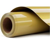 Teppd-Vinyle Permanent Collage À Chaud - Feuille D'or Pour Cricut Maker 3, Joy, Thermocollant Couture, Décoration - Rouleau 0,305cm*1,80cm, Taille Unique, Adhésif Pour Meuble Et Textile (Or, 30,5 * 3