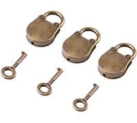 Teppe-3pcs Mini Cadenas Ensemble Avec 3 Clés, Alliage De Zinc Cru Style Antique Multi Multi But But Cadenas Quincaillerie Décoration Pour Petits Bagages Boîte De Rangement Boîte De Stockage Journal I