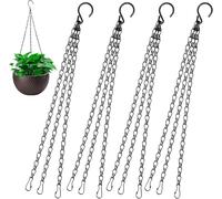 TEPPE-4 Pièces Chaînes de Paniers Suspendus, 40 cm Chaîne En Métal de Suspension, Chaîne de Pot Fleur, Chaînes de Suspension avec Crochets pour Nichoirs, Jardinières, Lanternes, Intérieur Et Extérieu