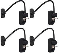 Teppe-4pcs Verrouillage Coulissante Fenêtre Entrebâilleur De Porte Serrure Porte Coulissante Bloque Bébé Enfant Verrou De Sécurité Câble Catch Fils-Noir Avec Clé En Acier Inoxydable Garage Placard