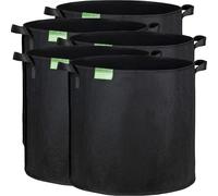 TEPPE-5X Sacs à Plantes 60L en Non tissé Blackline - Ø 45,5cm Hauteur 40cm - Noir
